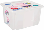 Úložný box s vekom malý "Peppa", Transparent