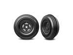Traxxas Rad 3.2/4.9", Sand Car Felge schwarz, gerippter Reifen (vorne) (Paar)