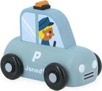 Janod Cross roads Dřevěné auto na tlačení Policie modré