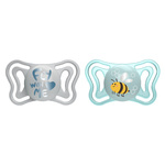 CHICCO Cumlík Physio Light silikónový chlapec 2-6m, 2 ks