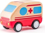 Woody Auto Krankenwagen mit Geräuschen und Licht, Schwungrad