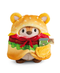 NICI plyš MyMochi Tiger Tiggy 8cm v kostýme hamburger a uhorka, set darčekové balenie