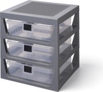 LEGO® organizér se tromi zásuvkami - tmavo šedá