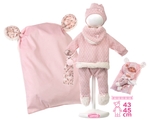 Llorens M738-60 oblečenie pre bábiku bábätko NEW BORN veľkosti 40-42 cm s doplnkami