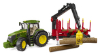 Tractor Bruder John Deere 7R 350 cu remorcă și grinzi