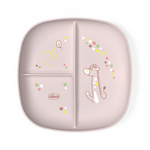 CHICCO Podijeljeni tanjur pink 12m+
