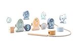CUBIKA Pastel 16020 Navliekacie ryby a morské živočíchy - navliekací set - 13 drevených di