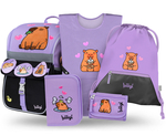 BAAGL SET 5 Zippy Capibara: cartella, astuccio, sacchetto, grembiule, portafoglio