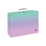 Maletín laminado cuadrado A4 OXY NEXT Ombre Pink