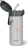 Termoska na tekutiny so slamkou a silikónovým držiakom 350 ml, Mountains
