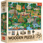 Trefl Drevené puzzle 1000 - Francúzsko - Slávne miesta