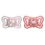 CHICCO Cumlík Physio Light silikónový dievča 6-16m, 2 ks