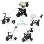 QPLAY Triciclo Nova Deluxe 5 in 1 Beige, 10-72 mesi