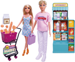 Set bábik v supermarkete s nákupným vozíkom