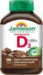 Jamieson Vitamina D3 1000 UI tabletas para chupar con sabor a chocolate 100 tabletas