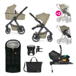 PETITE&amp;MARS Kombinált babakocsi ICON 2v1 Mossy Green XXL RWS + Core Pro i-Size Black Grey +