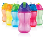 Nicht fließender Becher mit weichem, faltbarem Strohhalm und einstellbarem Durchfluss 360ml, 12m +