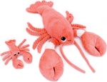 PTIPOTOS Plüsch-Hummer Iloveyou korallenrot - Mama mit Baby
