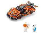 Stavebnica Auto oranžové RC na diaľkové ovládanie 18,5 cm