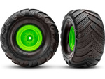 Traxxas kolo 2.0/3.0", platišče zeleno offset 19mm, pnevmatika Terra Groove (par)