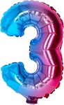 Aufblasbarer Ballon - Nummer 3 Regenbogen