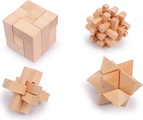 Small Foot Drevené hlavolamy set 4 ks