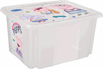 Úložný box s vekom veľký "Peppa", Transparent