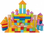 Hape Blocchi di legno con coperchio a incastro, colorati 101 pezzi