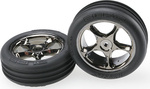 Traxxas koleso 2.2", disk Tracer čierny chróm, pneu Ribbed (2)