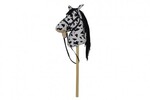 Kôň na tyči plyš 70cm na batérie so zvukom bielo-čierny (Appaloosa)