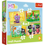 Trefl Puzzle 4v1 Milo, zoznámte sa s Milom a jeho priateľmi
