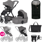 PETITE&amp;MARS Kočík kombinovaný ICON 2V1 Dove Grey XXL RWS