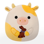 SQUISHMALLOWS Rumena kravica s čoko zajčkom - Bodie