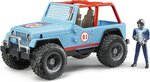 BRUDER 02541 Jeep WRANGLER Cross Country modrý s figúrkou jazdca