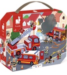Janod Puzzle im Koffer Feuerwehrleute 24 Stk