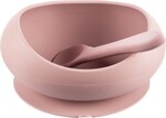 Silikónová miska so zvýšenými okrajmi a prísavkou, Old Pink