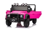 Elektrické autíčko Land Rover Defender 110 SVX 12V, ružové, 4X4 pohon, LED svetlá, predné