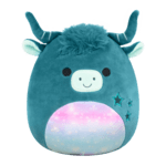 SQUISHMALLOWS Zelená horská krava - Clark, 13 cm