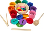 2Kids Toys Dúhové guličky, mince a kalíšky 8 farieb