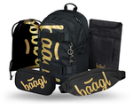 BAAGL SET 5 Skate Gold: Rucksack, Federmäppchen, Beutel, Gürteltasche, Laptop-Hülle