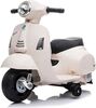 Elektrická motorka Vespa GTS, biela, s pomocnými kolesami, Licencované, 6V Batéria, 30