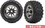 Traxxas koleso 3.8", disk čierny chróm, pneu Sledgehammer belted (2)