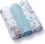 BABYONO Plienky bambusové 3 ks Blue, 70x70 cm