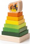CUBIKA 15276 Farebná pyramída so sliepočkou - drevená skladačka 8 dielov