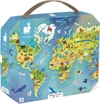 Janod Puzzle v kufríku Mapa sveta 100 ks