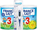 France Lait 3 mliečna výživa na podporu rastu pre malé deti od 1 roka 2x400g + teplomer