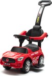 Detské odrážadlo so zvukom a vodiacou tyčou Baby Mix POŽIARNICI červené