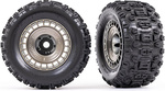 Traxxas koleso 3.8", pneu Sledgehammer, disk polomatný čierno chrómovaný s pokrievkou (2)