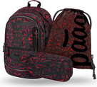 BAAGL SADA 3 Rotes Polygon: Rucksack, Waschbeutel, Tasche