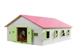 Kids Globe Horses Pferdestall aus Holz 72,5x38x60cm rosa 1:24 in Schachtel